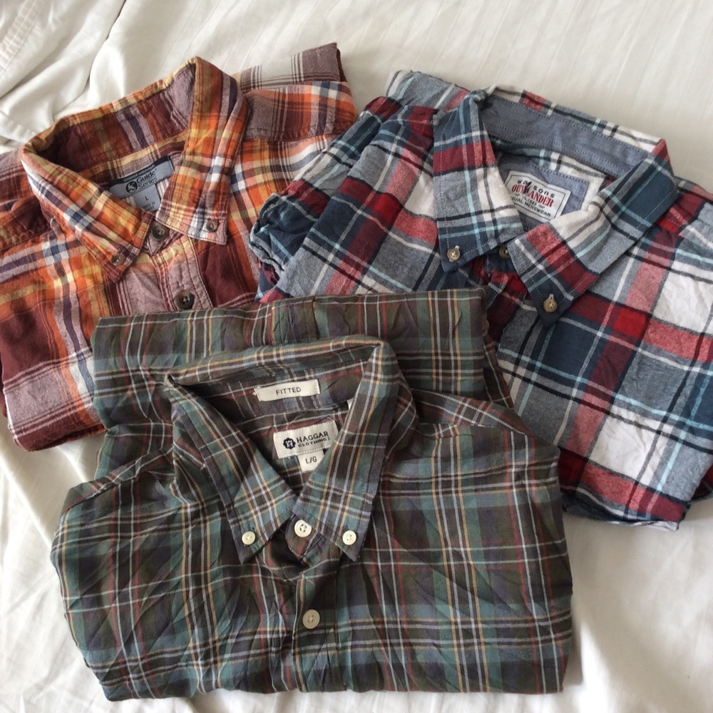 *BUNDLE* vintage long sleeve lightweight flannels